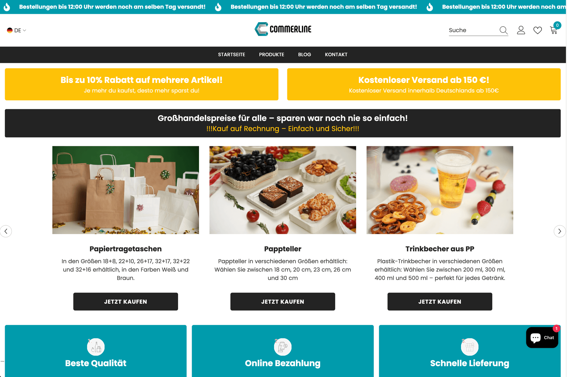 commerline.de Website Design