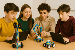 Jugendliche programmieren fortgeschrittene Roboter mit Python